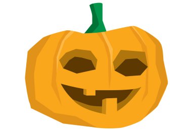 Neşeli Halloween balkabağı gülümseyen - illüstrasyon izole beyaz arka plan üzerinde