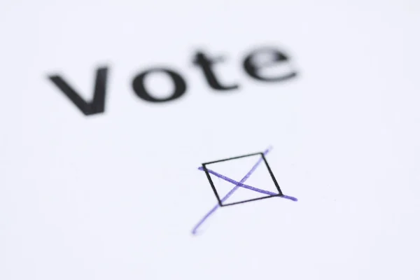 Word Vote Mark Check Box Pen Word Blurred — Stock Photo, Image