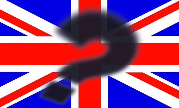 British flag with shadow of a question mark on top - Brexit concept - UK and England economy after Brexit