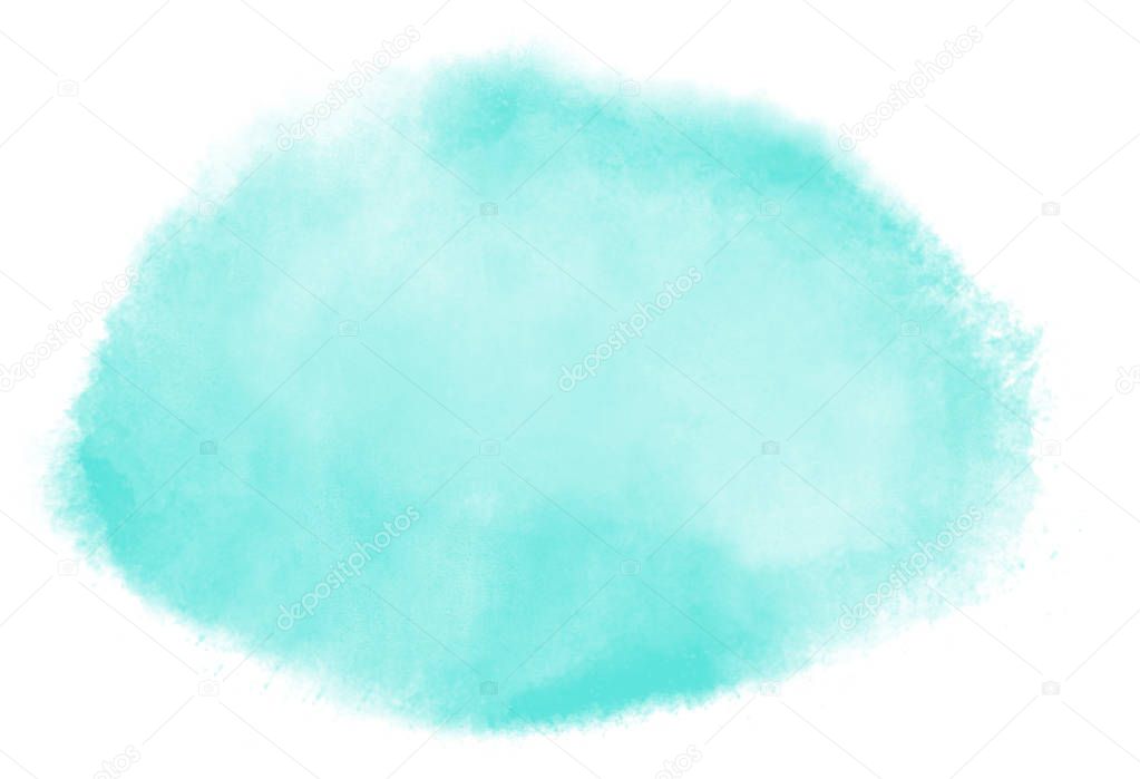 Digital soft turquoise pastel watercolor background splash painting