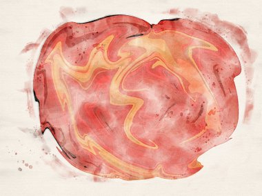 Soyut geometrik bilgisayar kırmızı ve turuncu renklerde yığılmış blokların arka plan oluşturulan