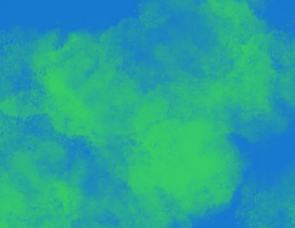 Zielony Akwarela Chmury Niebieskim Tle Miejsce Tekst Kopiowania — Zdjęcie stockowe