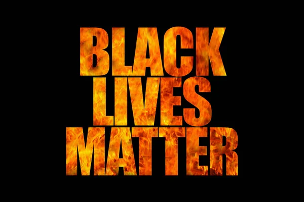 Black Lives Matter Text Written Flaming Types Black Background Protest — Stock Photo, Image