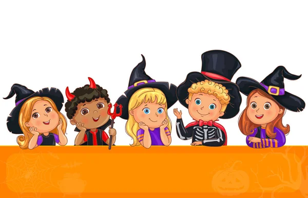 Heldere Schattige Kinderen Halloween Hoed Sjabloon Voor Ontwerp — Stockvector