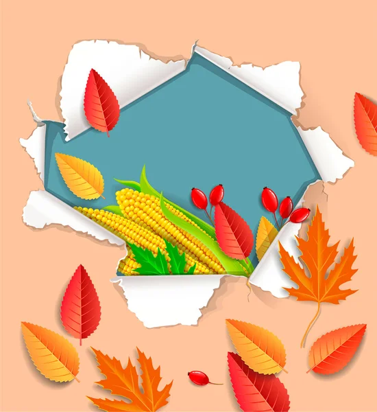 Colored Autumnal Vector Background Ready Design — Stock Vector
