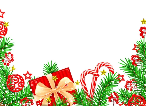 圣诞背景与云杉 — 图库矢量图片