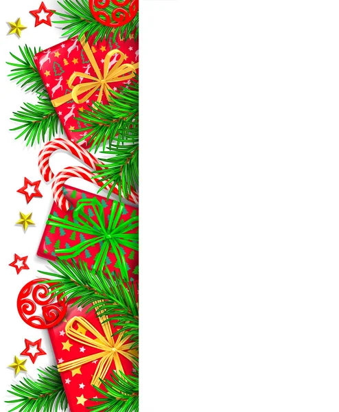 Banner Natal Com Fundo Branco Para Seu Texto —  Vetores de Stock
