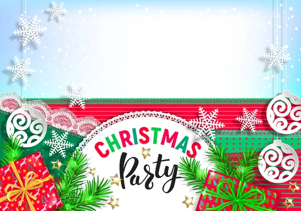 Рождественский Яркий Дизайн Вечеринки Вашего Текста Стоковый вектор