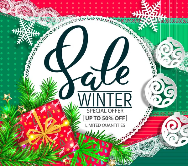 Winter Sale Bright Christmas Design Royalty Free Stock Illustrations