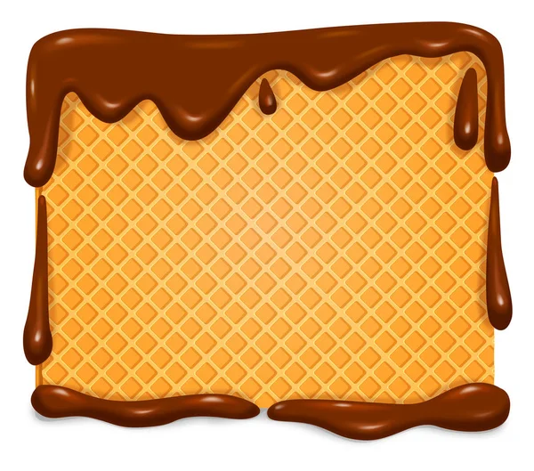 Waffle Banner Chocolate Ilustração Vetorial —  Vetores de Stock