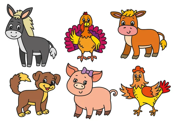 Animali domestici cartone animato illustrazione — Vettoriale Stock