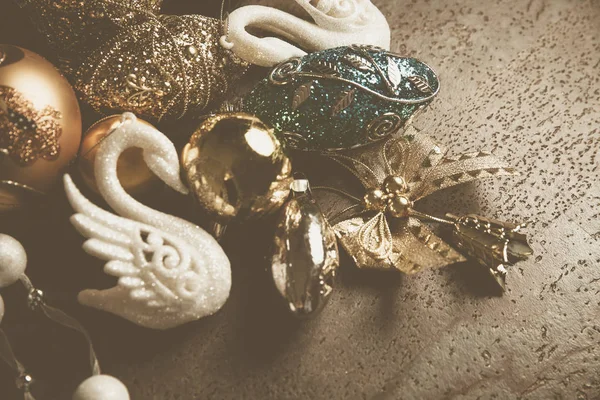 2015 Sparkling Christmas Background Golden White Decor — 스톡 사진