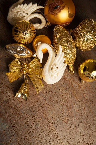 Sparkling Christmas 2019 Achtergrond Met Gouden Witte Decor — Stockfoto