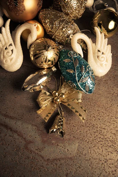 2015 Sparkling Christmas Background Golden White Decor — 스톡 사진