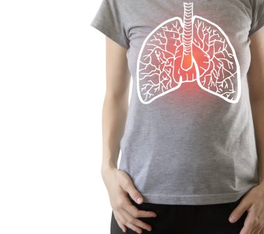 composite image of highlighted red injured lungs clipart