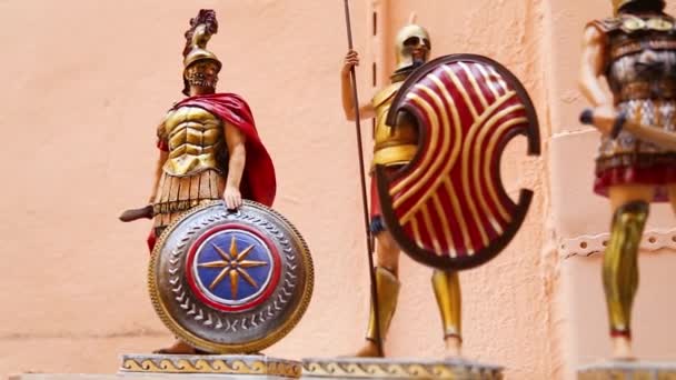 쿠르나스 크레타 그리스 그리스 기념품 다채로운 도자기와 그리스 신들의 — 비디오