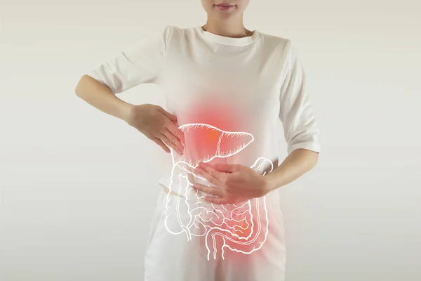 Disorot organ internal dengan beberapa penyakit — Stok Foto