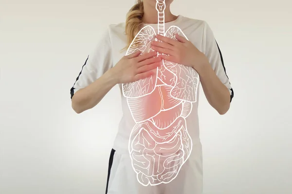 Gemarkeerde interne organen met een ziekte — Stockfoto