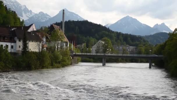 May 2019 Fussen Germany Amazing Touristic Alpine Village Cozy Houses — Stock Video