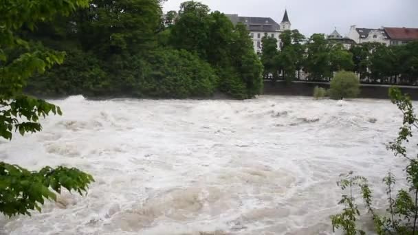 Maggio 2019 Monaco Baviera Germania Inondazioni Sull Isar Nord Monaco — Video Stock