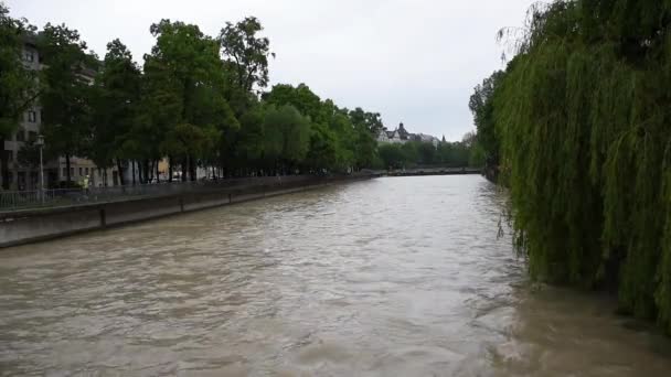Maja 2019 Monachium Niemcy Kilku Dniach Deszczu Powódź Północ Monachium — Wideo stockowe
