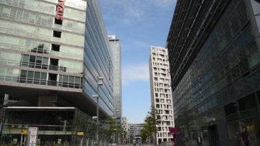 1 Haziran 2019, Viyana, Avusturya - Viyana 'daki Tuna şehrindeki gökdelenler. Viyana Uluslararası Merkezi 'nin panoramik görüntüsü