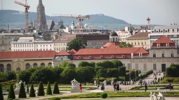 Junio 2019 Viena Austria Increíble Vista Desde Castillo Del Belvedere — Vídeos de Stock