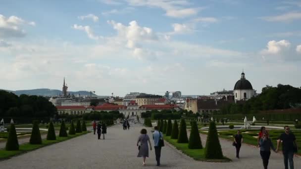 Junio 2019 Viena Austria Increíble Vista Desde Castillo Del Belvedere — Vídeos de Stock