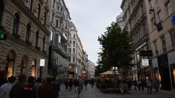 Junio 2019 Viena Austria Viena Mitte Calles Centrales Con Edificios — Vídeo de stock