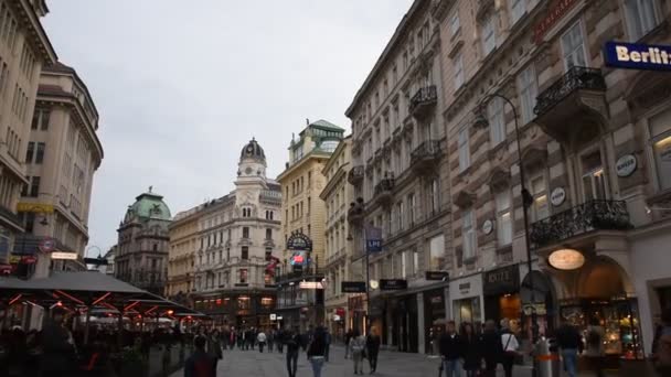 Июня 2019 Года Вена Австрия Вена Центральные Улицы Классической Архитектурой — стоковое видео