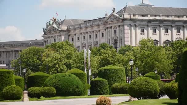 Червня 2019 Відень Австрія Colorful View Vienna Hofburg Imperial Palace — стокове відео