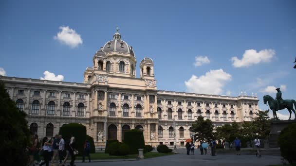 Panoramautsikt Över Museum Fine Arts Historia Wien Österrike Mest Kända — Stockvideo