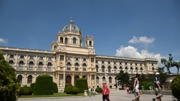 Pemandangan Panorama Museum Fine Arts Sejarah Wina Austria Salah Satu — Stok Video