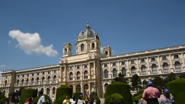 Panoramautsikt Över Museum Fine Arts Historia Wien Österrike Mest Kända — Stockvideo