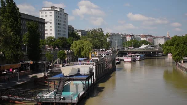 Junio 2019 Viena Austria Viena Mitte Calles Centrales Con Edificios — Vídeo de stock