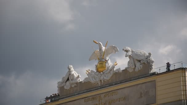 Gloriette Drámai Égbolt Alatt Schonbrunnban Schloss Schnbrunn Bécsben Bécs Egyik — Stock videók