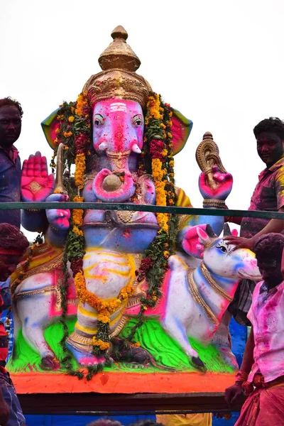 Anaipatti Tamilnadu Índia Setembro 2018 Festival Hindu Celebrando Nascimento Ganesh — Fotografia de Stock