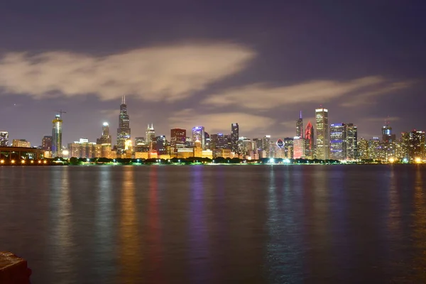 Chicago Illinois Usa Juli 2018 Chicago Downtown Skyline Der Abenddämmerung — Stockfoto