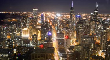 Chicago, Illinois - ABD - 20 Ağustos 2016: Downtown Chicago manzarası