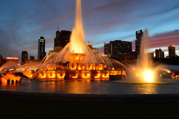 Chicago Illinois Estados Unidos Julio 2016 Grant Park Buckingham Fountain — Foto de Stock