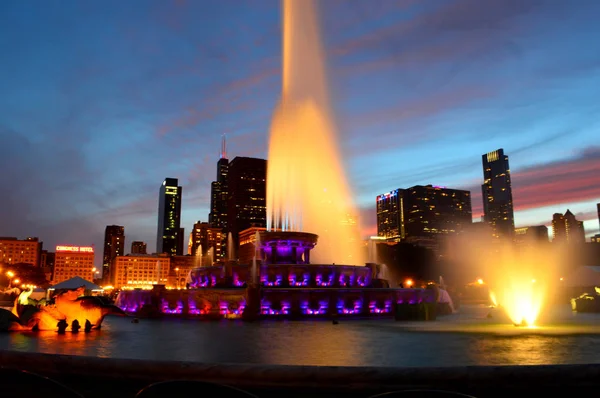 Chicago Illinois Estados Unidos Julio 2016 Grant Park Buckingham Fountain — Foto de Stock