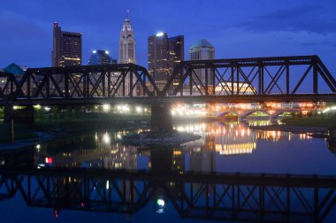 Columbus, Ohio - ABD - 28 Ağustos 2016: En yüksek binalar Columbus