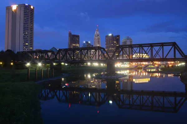 Columbus Ohio Usa Augustus 2016 Skyline Columbus Uit Northbank Park — Stockfoto