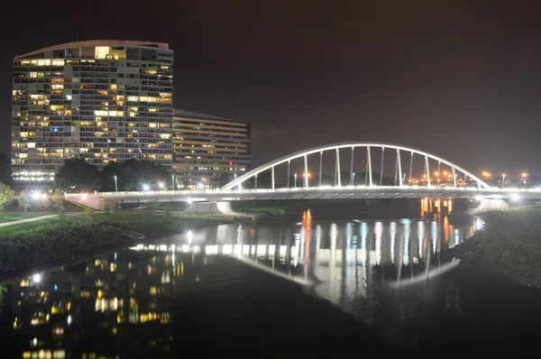 Columbus Ohio Usa Agosto 2016 Fiume Scioto Skyline Columbus — Foto Stock