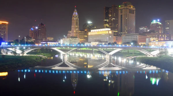 Columbus Ohio Usa August 2016 Scioto Fluss Und Columbus Skyline — Stockfoto