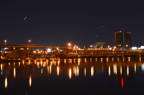 Портленд Орегон Сша Октября 2015 Skyline Portland Night — стоковое фото