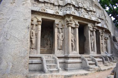 Chennai, Tamilnadu - Hindistan - 09 Eylül 2018: Hint kaya mimarisi