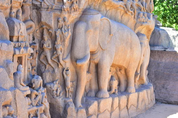 Chennai Tamilnadu India Septiembre 2018 Escultura Elefante Una Sola Roca —  Fotos de Stock