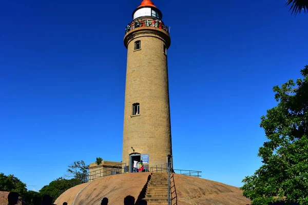 Chennai Tamilnadu Hindistan Eylül 2018 Deniz Feneri Mahabalipuram — Stok fotoğraf