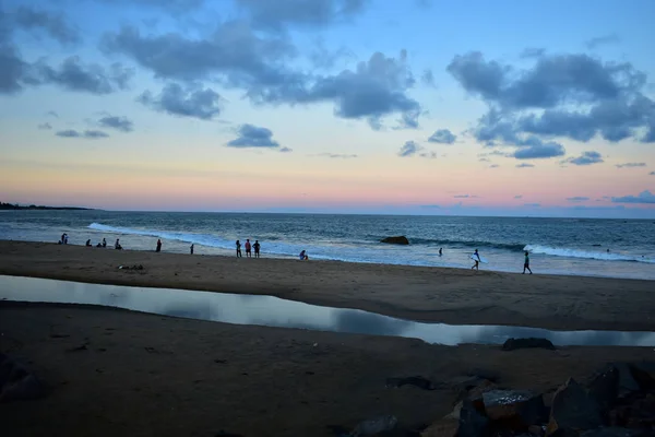 Ченнаї Тамілнаду Індія Вересня 2018 Махабаліпурам Пляж Заході Сонця — стокове фото